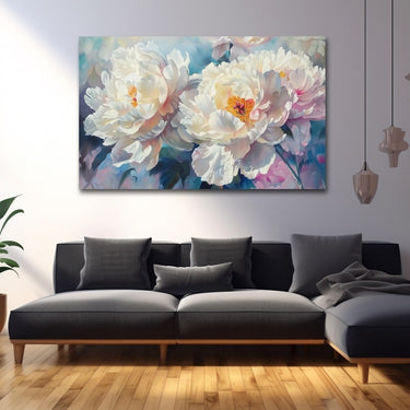 Peony Flower Acrylic Painting